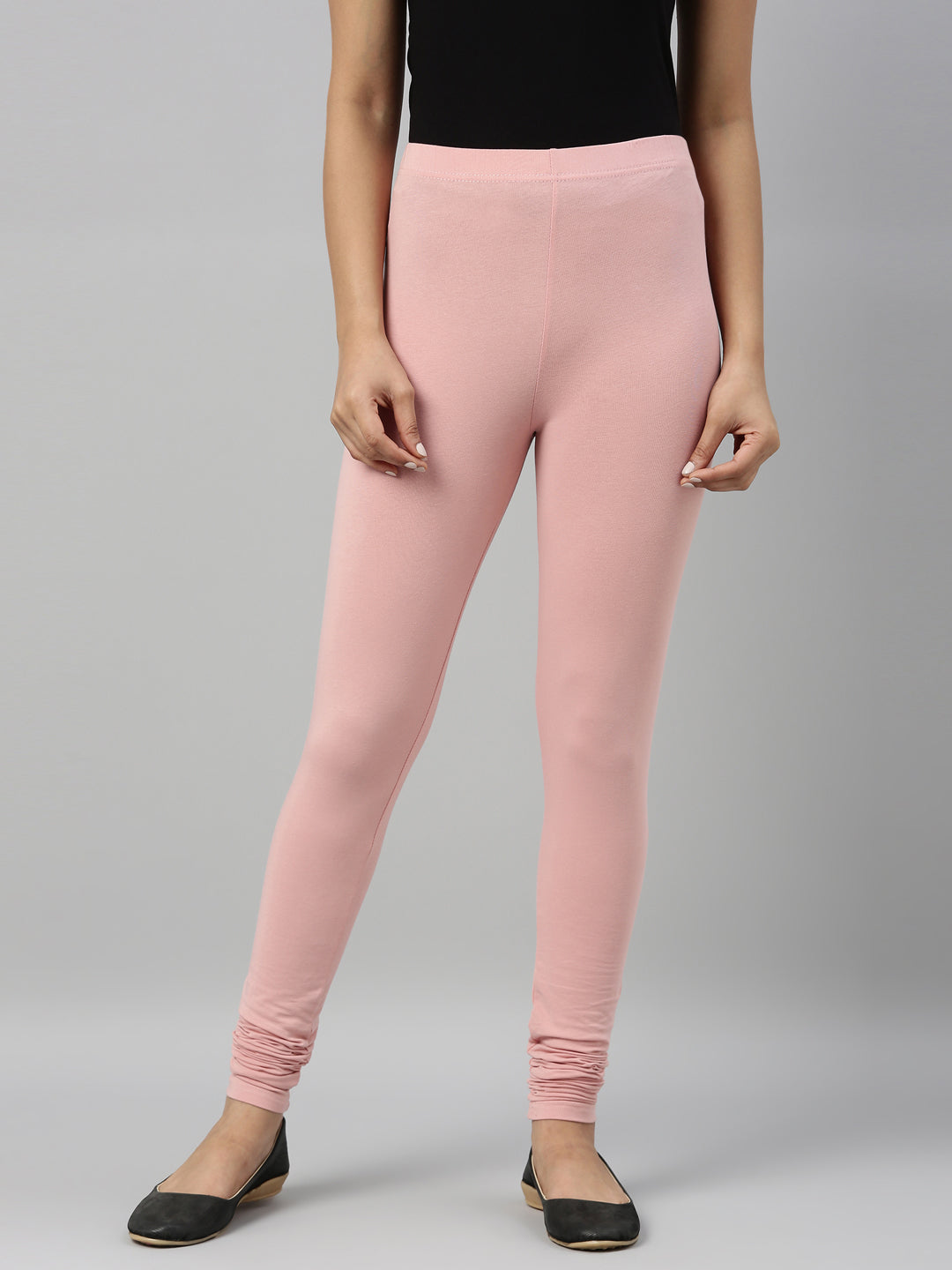 Baby Pink Cotton Stretch Churidar