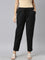 Women Striped Black Linen Slim Fit Pencil Pants