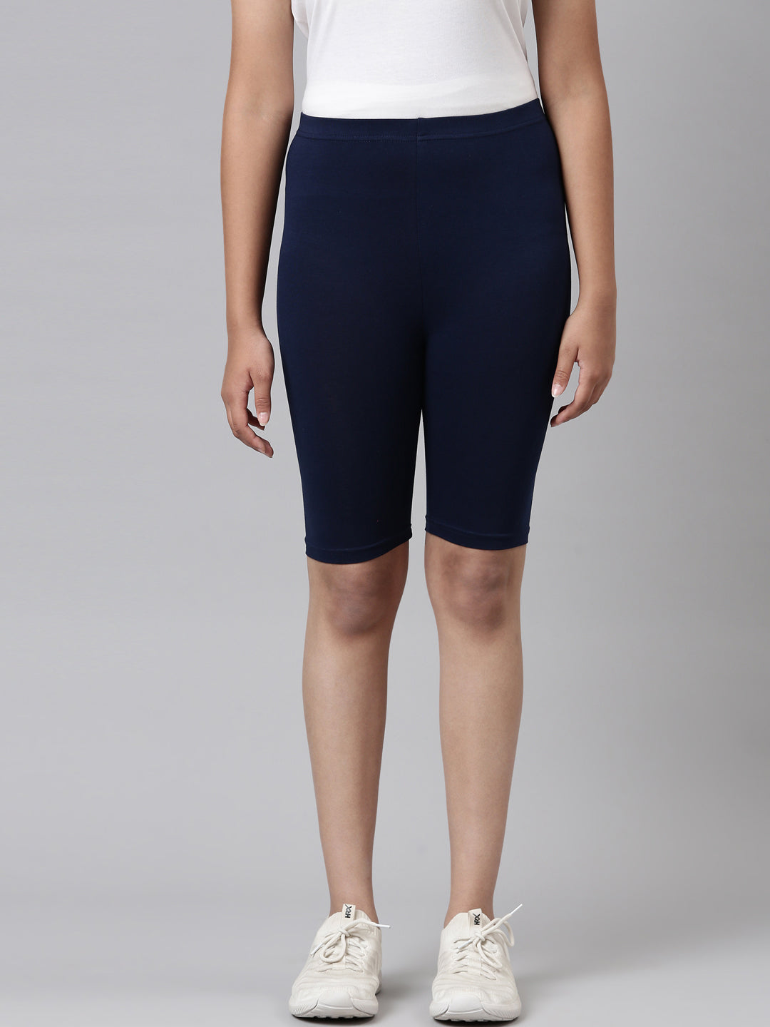 Girls Solid Navy Cycling Shorts