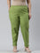 Women Solid Pista Green Cotton Pencil Pant