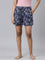 Women Printed Blue Cotton Knit Lounge Shorts