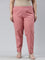 Women Solid Dusty Rose Cotton Pencil Pant