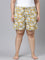 Women Printed Yellow Cotton Knit Lounge Shorts