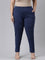 Women Solid Navy Stretch Ponte Pants