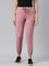 Women Solid Mauve Mid Rise Casual Joggers