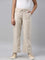 Women Solid Beige Linen Cargo Pant