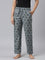 Women Printed Blue Cotton Woven Lounge Pants