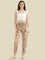 Brown Woven Viscose Printed Lounge Pants