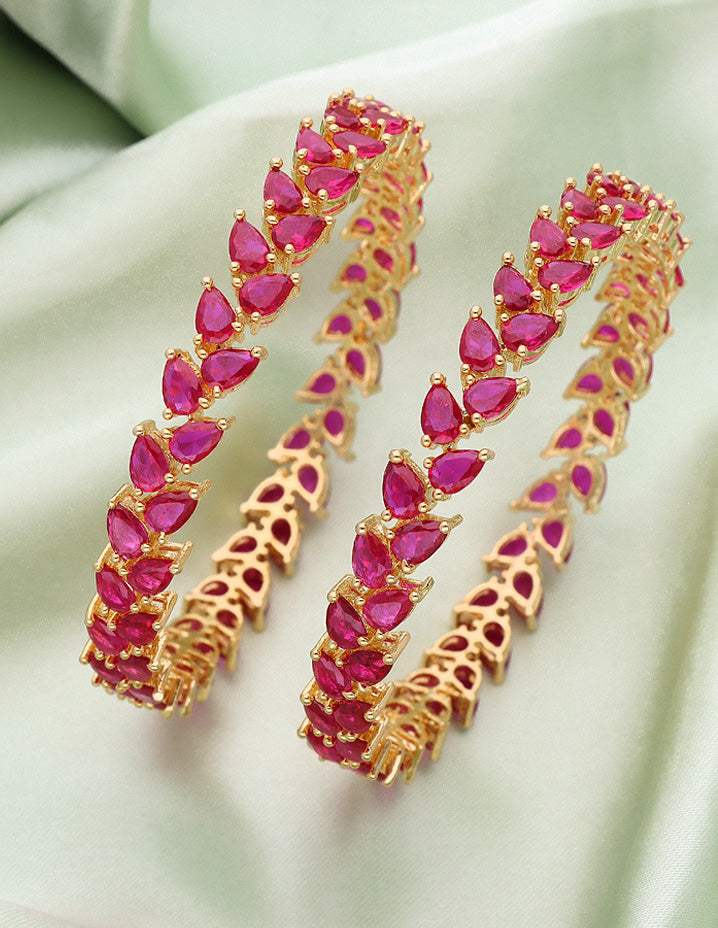 Designer Zirconia Rani Pink Bangles ZBGL10128