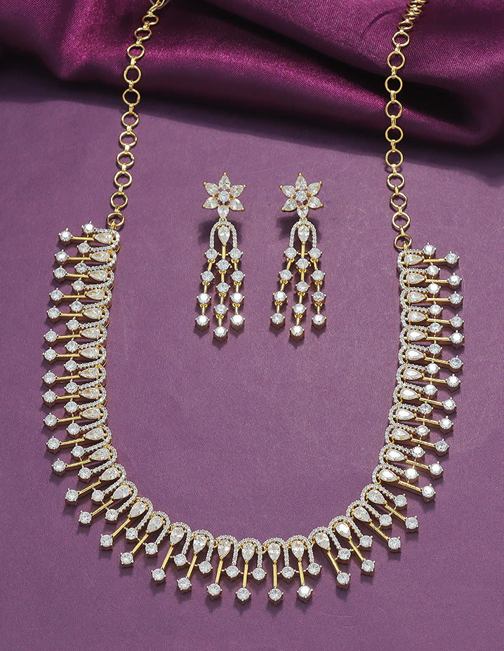 Designer Zirconia Crystal Elegance Necklace Set