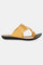 Aurelia Mustard Woven Design Almond Toe Flat-Zdarlene