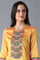 Yellow Multicoloured Embroidered kurta