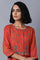 Burnt Orange Embroidered kurta