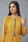 Mustard A-Line Dress With Tassle Tie-Up