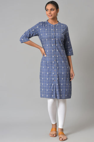 Dark Blue Printed kurta