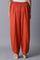 Apricot Orange Solid Pleated Carrot Pants