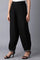 Jet Black Embroidered Carrot Pants