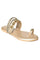 W Gold Embroidered Almond Toe Flat