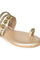 W Gold Embroidered Almond Toe Flat