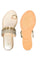 W Gold Embroidered Almond Toe Flat