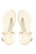 W Off White Embroidered Round Toe Flat