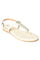 W Off White Embroidered Round Toe Flat