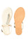 W Off White Embroidered Round Toe Flat