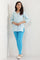 Blue Solid Skinny Fit Cotton Tights With Elasticated Waistband