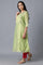 Light Green Round Neck Embellished kurta