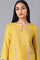 Mustard Round Neck Embroidered Livaeco kurta