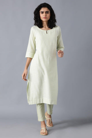 Green Round Neck Classic kurta