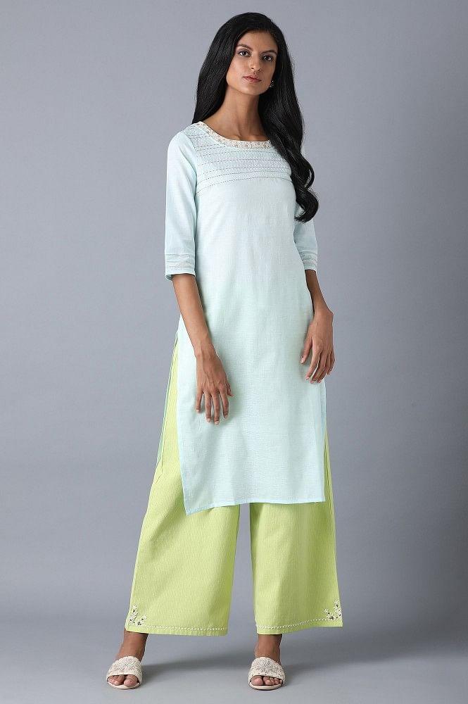 Sky Blue Khadi kurta