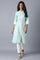 Sky Blue Straight Printed kurta