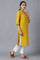 Yellow Round Neck Solid kurta