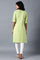 Green Round Neck Solid kurta