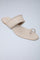 W Ivory Solid Square Toe Flat-Wada