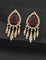 Designer Zirconia Gold Polish Crimson Royal Drop Dangler Earrings