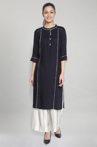 Black Band Collar kurta