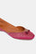 Fuchsia Square Toe Embroidered Flat-Szaira