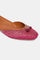 Fuchsia Square Toe Embroidered Flat-Szaira