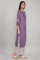 Purple Solid kurta with Embroidery