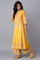 Yellow A-line Printed kurta