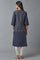 Navy Blue Yarn Dyed kurta