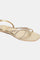 W Woven Design Square Toe Flat-Wlydia