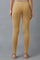 Beige Solid Skinny Fit Cotton Tights With Elasticated Waist