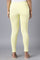 Yellow Solid Skinny Cotton Cropped Tights With Elasticated Waist