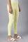 Yellow Solid Skinny Cotton Cropped Tights With Elasticated Waist