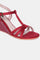 Burgundy Almond Toe Textured Wedge-Zsky