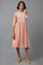 Peach Flared kurta