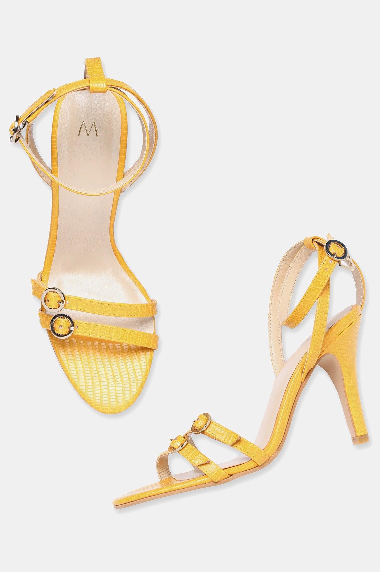 Mustard Textured Almond Toe Stiletto-Wbristol